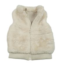 Smetanová kožešinová zateplená vesta Dunnes Stores 