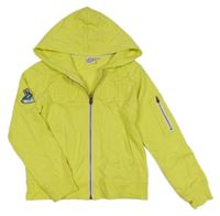 Neonově žlutá propínací mikina s kapucí 