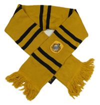 Okrová pruhovaná pletená šála s nášivkou - Harry Potter 