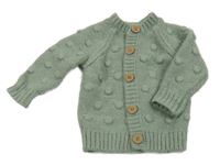 Zelený propínací svetr s 3D puntíky Next