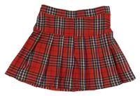 Červeno-tmavomodrá kostkovaná skládaná sukně H&M