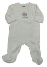 Bílý sametový overal s jablkem kiabi