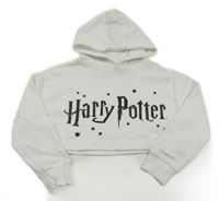 Bílá crop mikina s kapucí - Harry Potter