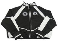 Černo-bílá sportovní propínací mikina s nášivkou Next