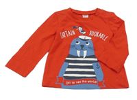 Červené triko s mrožem C&A