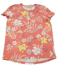 Korálovo-barevné tričko s obrázky kids