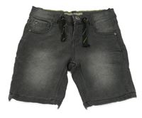 Tmavošedé teplákové riflové kraťasy POCOPIANO