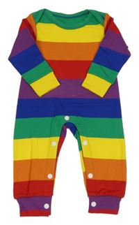 Barevný pruhovaný overal 