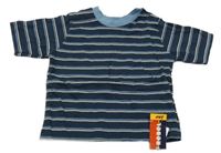 Nové - tmavomodré pruhované tričko 