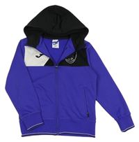 Fialovo-černá sportovní propínací mikina s kapucí Joma