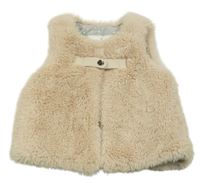 Pudrová kožešinová podšitá vesta Matalan