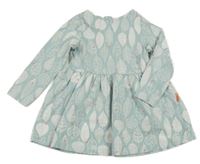 Mintovo-bílé šaty s listy hema