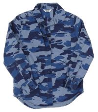 Modrá army riflová košile M&Co.