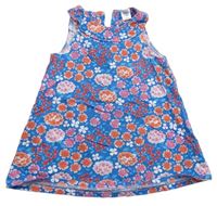 Modré květované bavlněné šaty Miniclub
