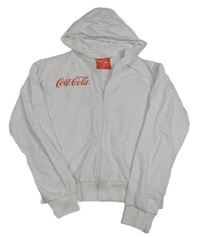 Bílá propínací crop mikina s kapucí - CocaCola 