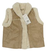 Nové - Béžová flaušová zateplená vesta zn. F&F