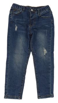 Tmavomodré skinny rifle s prošoupáním Shein