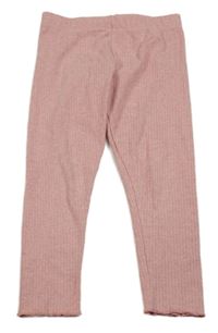 Růžové žebrované legíny Next