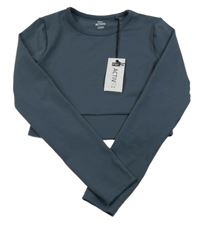 Nové - Antracitové crop sportovní triko F&F