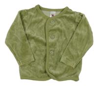 Zelená sametová propínací mikina C&A