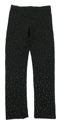 Černo-zlaté puntíkaté zateplené legíny H&M