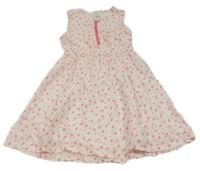 Bílo-neonově růžové šaty s hvězdami 