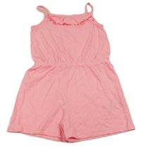 Neonově růžový kraťasový overal s volánkem Y.F.K.