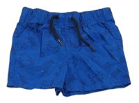 Tmavomodré plátěné kraťasy s podmořskými zvířátky Lupilu