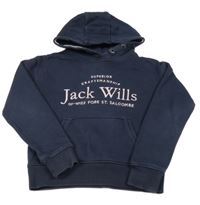 Tmavomodrá mikina s nápisem a kapucí Jack Wills