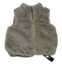 Nové - Béžová kožešinová zateplená vesta Dunnes 