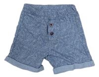 Světlemodré kostkované teplákové kraťasy 