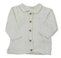 Bílý vzorovaný propínací svetr s límečkem Next