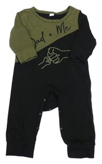Černo-khaki overal s potiskem 