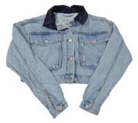Světlemodrá riflová crop bunda Primark