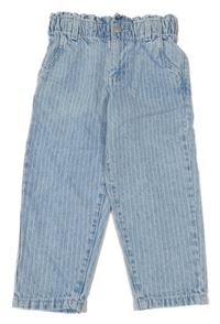 Světlemodro-bílé pruhované paper bag rifle Denim Co.