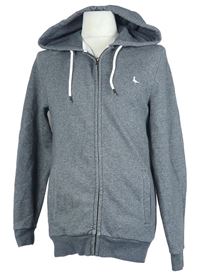 Pánská šedá propínací mikina s kapucí Jack Wills 