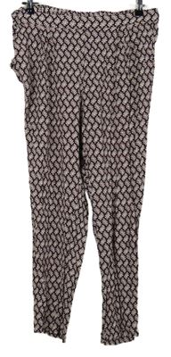 Dámské vínové vzorované volné kalhoty H&M