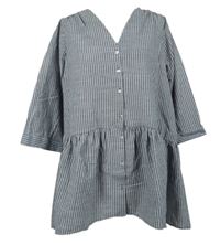 Nové - Dámská tmavomodro-bílá proužkovaná peplum halenková tunika Yours 