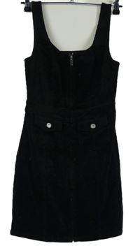 Dámské černé manšestrové propínací šaty Denim 