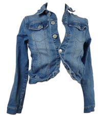 Dámská světlemodrá crop riflová bunda 