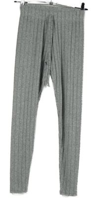 Dámské šedé žebrované pletené legíny 