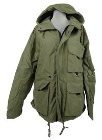Pánská khaki šusťáková jarní parka s kapucí TU 
