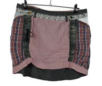 Dámská růžovo-kostkovaná plátěná sukně Khujo 