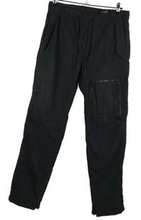 Pánské černé šusťákové kalhoty s kapsou H&M