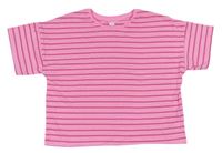 Neonově růžové pruhované crop tričko F&F