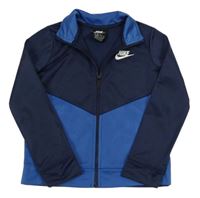 Tmavomodro-modrá sportovní propínací mikina s logem Nike