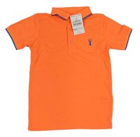 Neonově oranžové polo triko s výšivkou Next