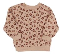 Světlerůžová mikina s leopardím vzorem F&F