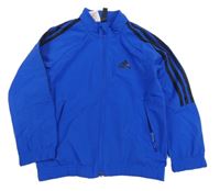 Modrá šusťáková sportovní bunda s logem Adidas