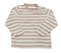 Růžovo-bílé pruhované triko Topomini